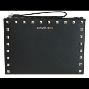 Michael Kors XL Zip Clutch Studded Wristlet